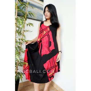 women long dress bali patterned rayon clothing design hand painting